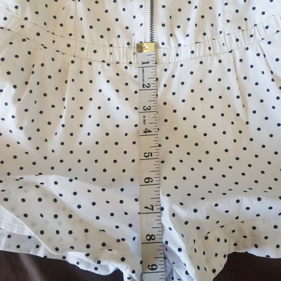 H&M Divided Womens Romper Shorts Polka dots Sz 2 Y2K Baddie Zipper White  Black - Picture 10 of 12
